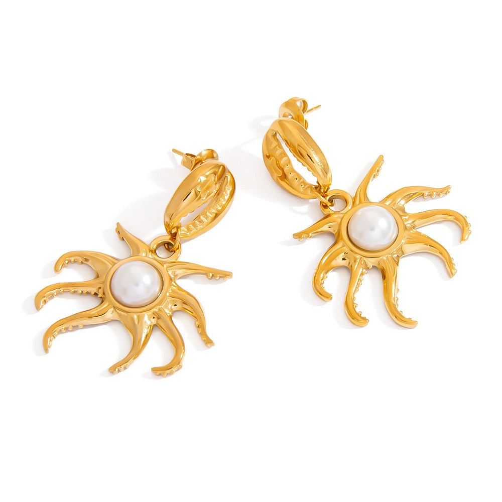 Summer creature shell earrings