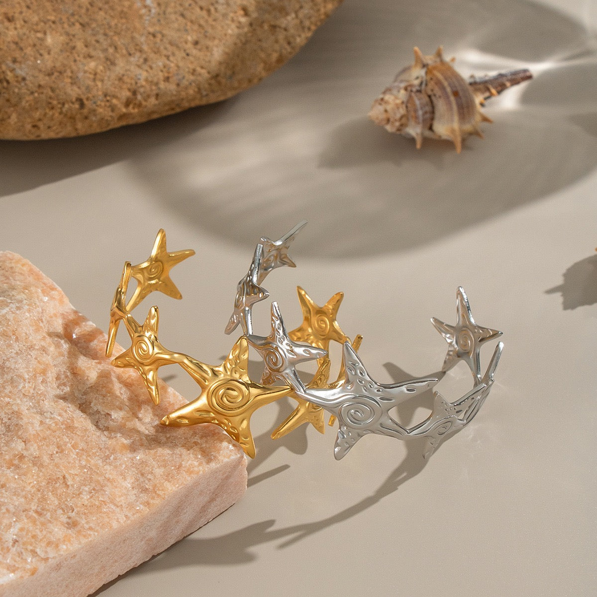Swirl starfish bangles