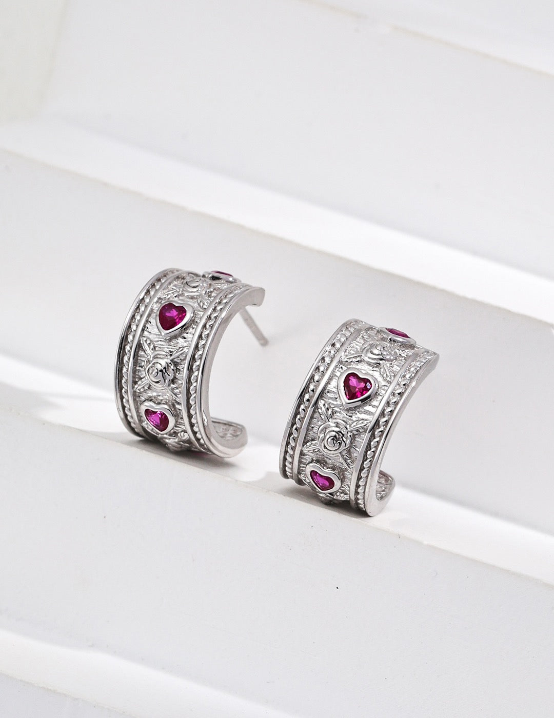 Cynthia Quartz heart earrings
