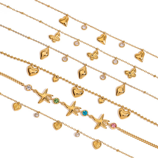 Dainty drop charm bracelet