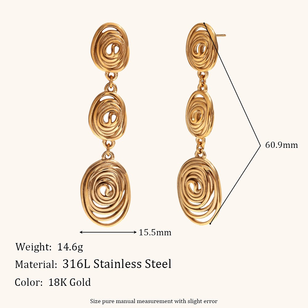 Swirl dangling earrings